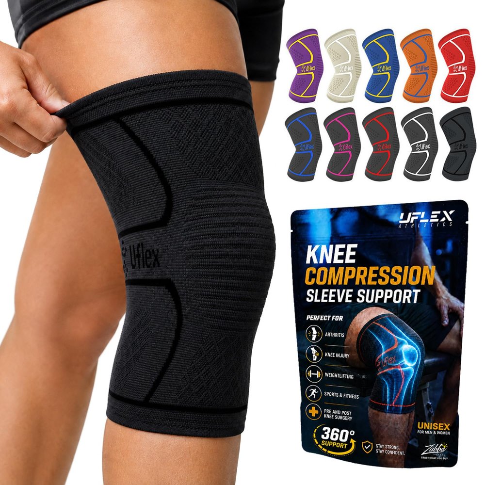 Knee Brace for Men and Women Knee Compression Sleeve Knee Support Wraps for Arthritis Joint Pain Relief, Workout, Swelling, Sports, Circulation, Running, Recovery for ACL & Meniscus Tear Small Black
