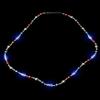 Sejati Environmental Trading Company, Inc. USA Patriotic Red White & Blue Beaded 32" Flashing Light Up Necklace view 2