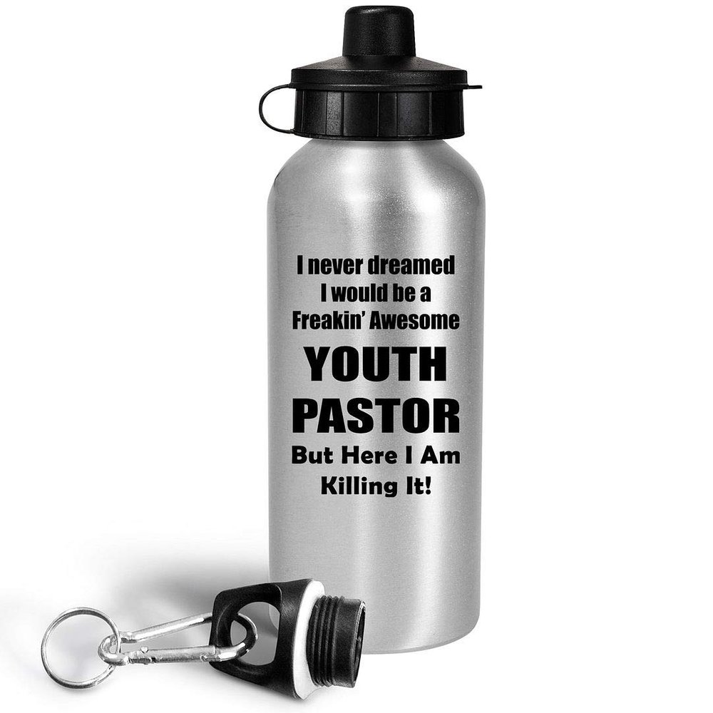 Appreciation Gifts for Youth Pastor Water Bottle Tumbler Portable Drinkware Funny Cute Gag - Bible Study Class Minister Faith Ministry Religious Organization Group Leader Idea - Freakin Awesome