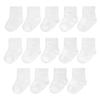 Fruit of the Loom Baby 14-Pack Grow & Fit Flex Zones Cotton Stretch Socks - Unisex, Girls, Boys (2-4 Years, White) view 1