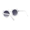 SA106 Girls Kids Size Kitty Cat Ear Round Plastic Circle Sunglasses White view 4