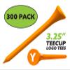 Clip Wipes Logo Golf Tees  3 1/4 (300/Pack)  Custom TEECUP Imprint - Personalized Monogram Initial Letters (A-Z) (ORG-WHT-Y) view 2
