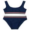 FEESHOW Big Girls Two Piece Bralette Bikini Top and Hipster Bottom Athletic Sports Swimsuit Bathing Suit Set Navy_Blue 10 view 1