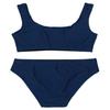 FEESHOW Big Girls Two Piece Bralette Bikini Top and Hipster Bottom Athletic Sports Swimsuit Bathing Suit Set Navy_Blue 10 view 2