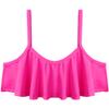 dPois Kids Girls Camisole Ruffled Bikini Top Bra Quick Dry Soft Flounce Swim Bra Rash Guard Swimsuit Clothes Rose_Red 3 view 1
