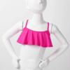 dPois Kids Girls Camisole Ruffled Bikini Top Bra Quick Dry Soft Flounce Swim Bra Rash Guard Swimsuit Clothes Rose_Red 3 view 3