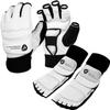 Taekwondo Sparring Gear Gloves Hand and Foot Protectors White Protective Guards Set for Boxing Kickboxing Fit Adult Men Women Kids Training (White,X/Large) view 1