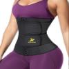 NINGMI Sauna Waist Trainer for Women - Workout Sweat Waist Trimmer Womens Corset Waste Belly Belt Tummy Stomach Wrap Gym Black view 1