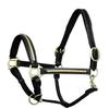 ExionPro Exion Leather Horse Halter with Padding &Brass Clincher Studs  Adjustable QuickRelease Crownpiece Halter for Horses  VegetableTanned Leather in Black & Brown  Cob, Full & Oversize view 1