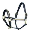 ExionPro Exion Leather Horse Halter with Padding &Brass Clincher Studs  Adjustable QuickRelease Crownpiece Halter for Horses  VegetableTanned Leather in Black & Brown  Cob, Full & Oversize view 1
