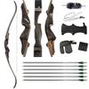 ZSHJGJR 60 Inch Takedown Recurve Bow and Arrow Set Archery Hunting Bow Right Hand 20-60lbs for Practice Competition Longbow Kit (Brown Bow Set, 50lbs) view 1