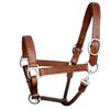 ExionPro Exion Designer Stitched Padded Cushioned Leather Halter- Silver Buckles | Adjustable Chin and Throat Snap Halter | Replaceable Crownpiece Halter | Black, Havana Brown, Oak Brown | Full, Cob view 1