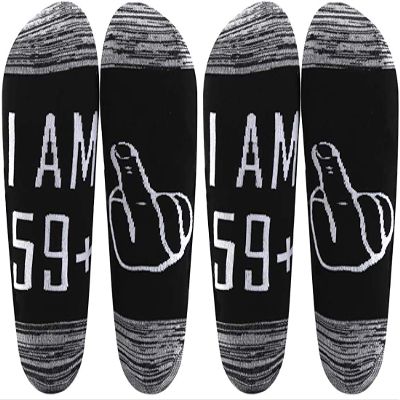 LEVLO 40th 50th 60th Birthday Gift for Women or Men Funny Birthday Socks Best Friend Gift for Him or Her (2 Pairs/Set-Ankle-59+-1)