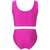 Oyolan Girls Teens Two Piece Swimsuit Striped Sleeveless Top with Bottoms Set Bathing Suit Swimwear Rose_Red 16 view 2