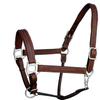 Exion Designer Stitched Padded Cushioned Horse Halter- Silver Hardware | Adjustable Chin and Throat Snap Halter | Replaceable Crownpiece Halter | Quick Release | Black, Havana Brown | Over, Full view 1