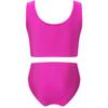 winying Big Girls 2PCS Tankini Swimwear Striped Sleeveless Striped Top with Hipster Bottoms Set Swimsuit Rose_Red 10 view 2