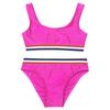 winying Big Girls 2PCS Tankini Swimwear Striped Sleeveless Striped Top with Hipster Bottoms Set Swimsuit Rose_Red 10 view 3