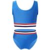 winying Big Girls 2PCS Tankini Swimwear Striped Sleeveless Striped Top with Hipster Bottoms Set Swimsuit Blue 16 view 1