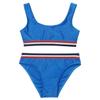 winying Big Girls 2PCS Tankini Swimwear Striped Sleeveless Striped Top with Hipster Bottoms Set Swimsuit Blue 16 view 3
