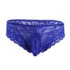 easyforever Mens Low Rise Bulge Pouch Bikin Briefs Underwear Sissy Sheer Lace Crossdress Panties Blue X-Large view 1