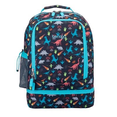 Bentgo Kids 2-in-1 Backpack & Insulated Lunch Bag - Durable 16 Backpack & Lunch Container in Unique Prints for School & Travel - Water Resistant, Padded & Large Compartments (Dinosaur)
