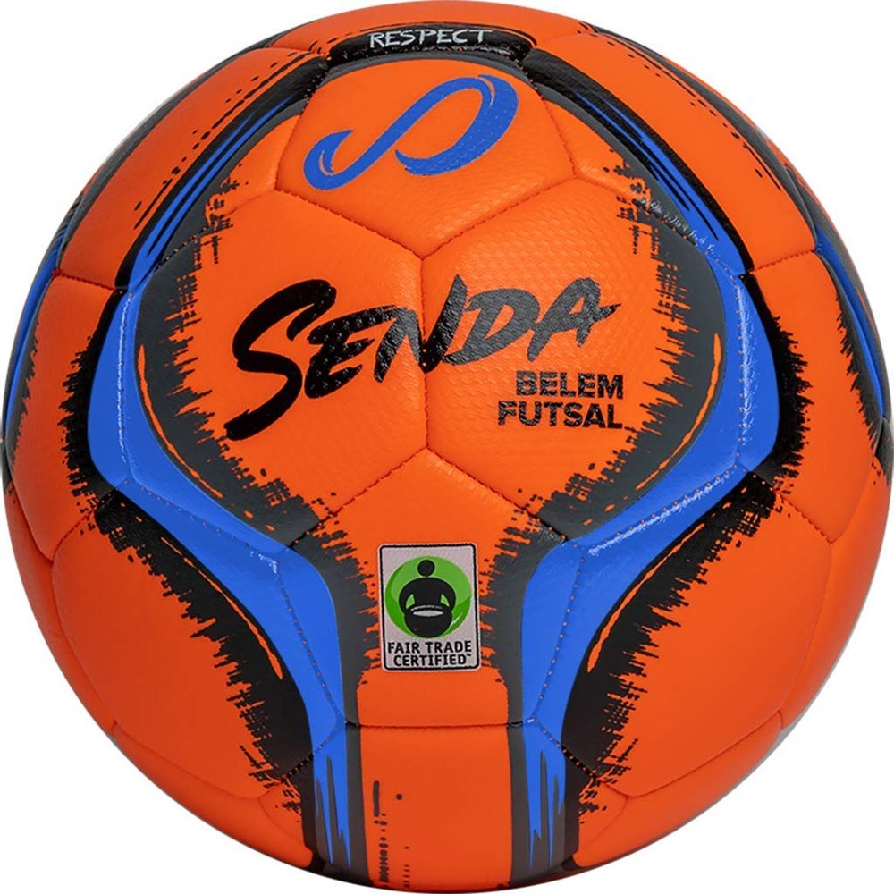 Senda Belem Training Futsal Ball, Fair Trade Certified, Orange/Blue/Grey/Black, Size 2 (Ages 7 & Under)