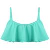 QinCiao Kids Girls Camisole Flounce Swim Bikini Tops Summer Beach wear Rash Guard Shirt Swimwear Bathing Suit UPF 50+ Mint_Green 3 view 1