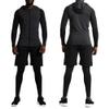 BUYJYA 5Pcs Men's Compression Pants Shirt Top Long Sleeve Jacket Athletic Sets Gym Clothing Mens Workout view 2