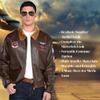 Brown Leather Top Gun Maverick Bomber Jacket (Mens' Plus XXL 48-52) 1 Pc. - Classic Vintage Style, Ideal for Style-savvy Adventurers view 3