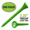 Clip Wipes Logo Golf Tees  3 1/4 (300/Pack)  Custom TEECUP Imprint - Personalized Monogram Initial Letters (A-Z) (GRN-WHT-U) view 2