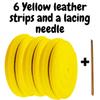 TOFL Baseball Glove Lace Kit with Needle | Six Laces, 72" Long Each Plus Needle | Yellow view 3