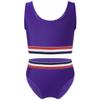 renvena Kids Girls Sleeveless Tankini Tops with Hipster Bottoms Set Swimming Surfing Athletic Swimsuit Swimwear Purple 8 view 1