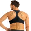 JEEYJOO Men's Short Solid Sleeveless Y Back Muscle Half Tank Top T-Shirts Sports Bras for Men Black Large view 2