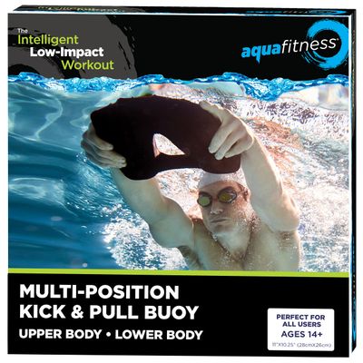 AQUA Fitness, 3-in-1 Combo Pull-Kick-Swim Kickboard, EVA Foam Swim Training Device, Adults