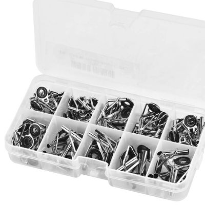 Alomejor 80pcs Fishing Rod Smooth Ceramic Rings in 10 Sizes Replacement for Fishing Line