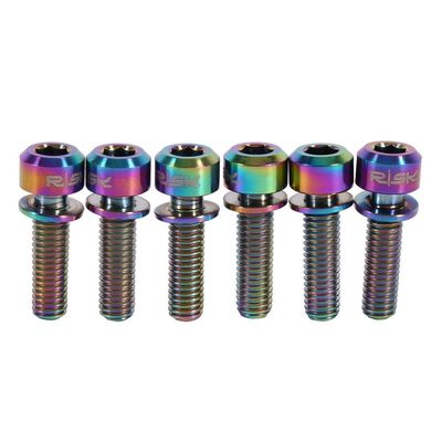 Alloy Stem Bolts with Washers, M5 Tapered Screws for Road Bikes, High Strength Lightweight Hardware, 3 Colors Available