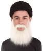 HPO Men's Synthetic Hair Long Beard Cosplay Facial Hair (White)