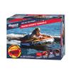 Aqua Pro Towable Tube for Water Sports  1-2 Riders  Deck-Style Inflatable Boat Tube  Yellow/Red view 1