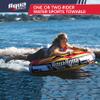 Aqua Pro Towable Tube for Water Sports  1-2 Riders  Deck-Style Inflatable Boat Tube  Yellow/Red view 4