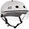 S1 Lifer Visor Helmet Gen 2 for Skateboarding, BMX, and Roller Skating - EPS Fusion Foam, CPSC & ASTM Certified - White Gloss Glitter w/Clear Visor Medium (21.5") view 1