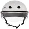 S1 Lifer Visor Helmet Gen 2 for Skateboarding, BMX, and Roller Skating - EPS Fusion Foam, CPSC & ASTM Certified - White Gloss Glitter w/Clear Visor Medium (21.5") view 3