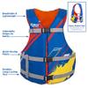 Oceans 7 USCG Universal Fit Adult Sized Life Jacket  Type III PFD Fits Chest Size 30 - 52  Flexible-Fit Open-Sided Design  Blue/Red/Yellow view 2
