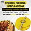 TOFL Softball and Baseball Glove Lace Kit | 2 Leather Laces with Lacing Needle for Catchers Glove| Yellow view 2