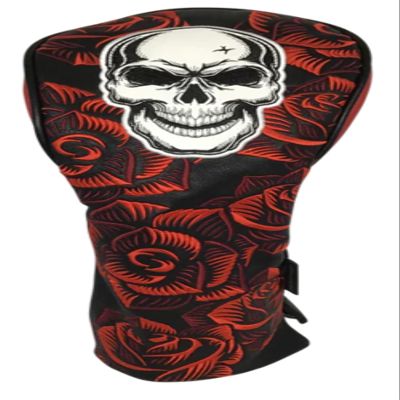 Skull & Roses All-Over Embroidered Driver Headcover by ReadyGOLF