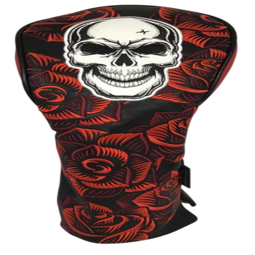 Skull & Roses All-Over Embroidered Driver Headcover by ReadyGOLF
