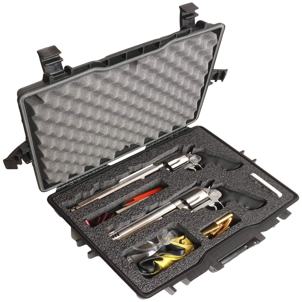 Case Club 2 Magnum Revolver Pre-Cut Waterproof Case with Silica Gel to Help Prevent Gun Rust
