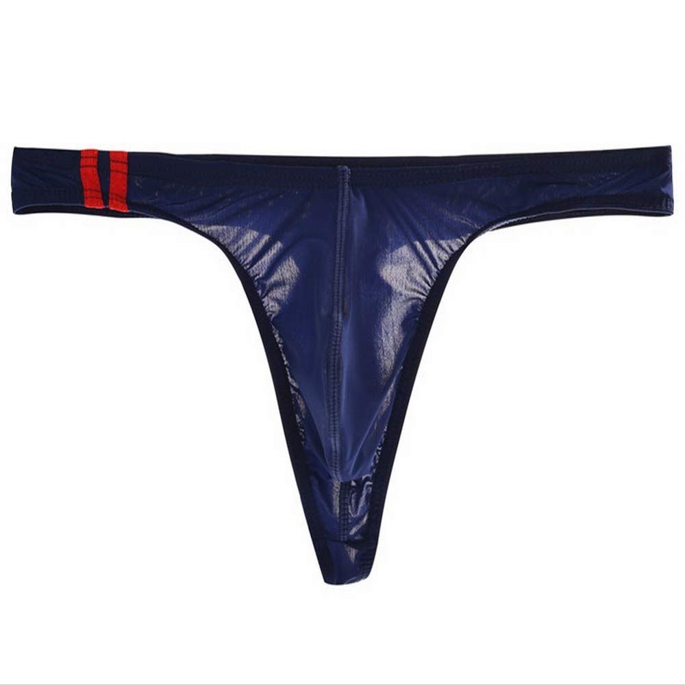 Zegoo Men's G-String Underwear Sexy Low Rise Bulge Thong Underwear Navyblue