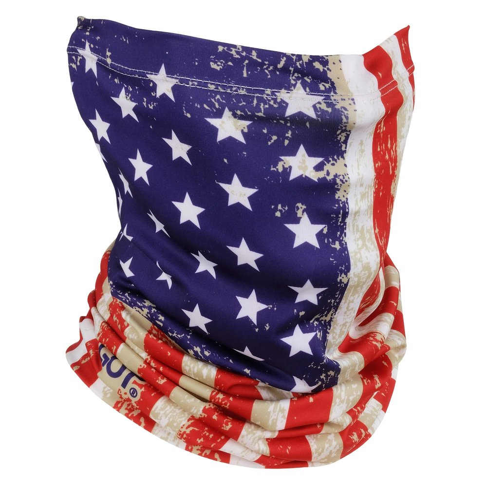 GOT Sports UPF 50+ Fishing Neck Gaiter - UV Face Mask Sun Protection for Men & Women - Camo SPF Face Cover Gator - Fishing, Hunting, Hiking (Old Glory American Flag)