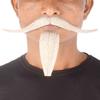 HPO Men's Synthetic Hair Long Mustache and Goatee Set Cosplay Facial Hair (Grey) view 1