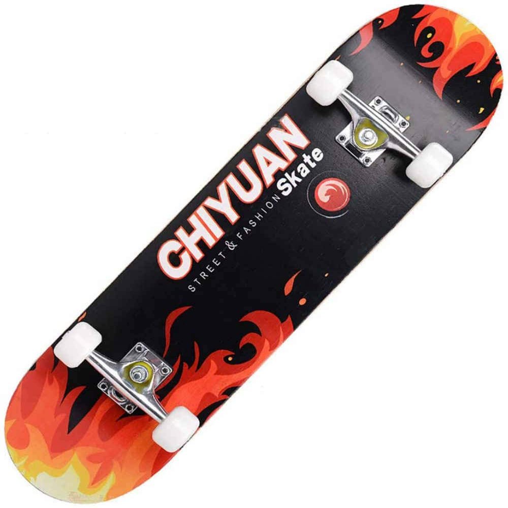 WSJYP Skateboard 31"X7.8"Inches Double Kick Trick Skateboards, Cruiser Penny Kids Beginners Longboard with Alloy Deck Adult Boys Girls,C